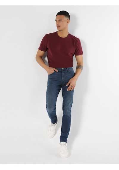 Colin's 040 Alex Slim Fit Düşük Bel Dar Paça Mavi Erkek Pantolon CL1063466_Q1.V1_DN42553