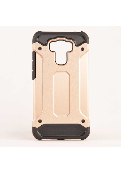 Noktaks - Asus Zenfone 3 Max Zc553kl Uyumlu - Kılıf Çift Katman Koruyucu Crash Military Tank Kılıf - Gold Gold