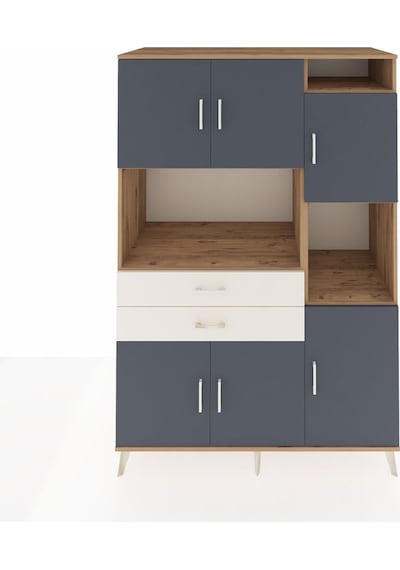 Kronos Dolap 9 Raflı 2 Çekmeceli 6 Kapaklı 132x59x195 Çam-ant... Çam