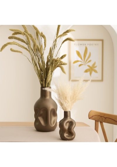Karaca Home Vessa Amorf Vazo 17,5x15x32,3 Cm Kahverengi