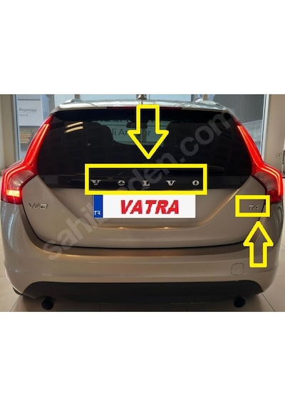V60 1.6 T4 Advance 2011-2012 Uyumlu Volvo Ve T4 Bagaj Yazısı Seti