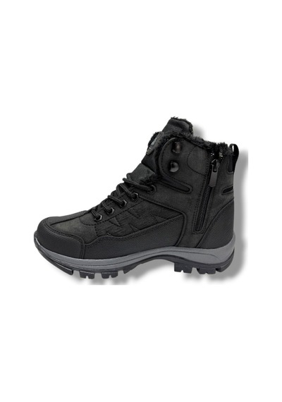 Cakgo 980-26 Deri İçi Kürklü Astar Anatomik Outdoor Erkek Çcouk Bot 36-39 Siyah