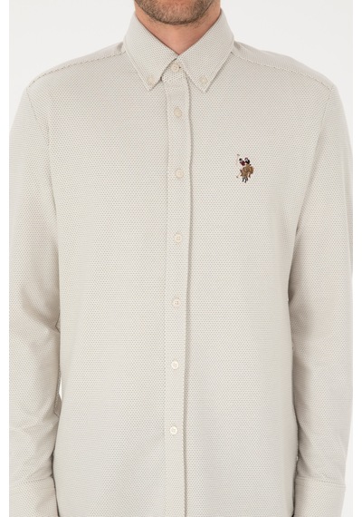U.s. Polo Assn. Erkek Ekru Gömlek Örme 50315877-vr019 Ecru