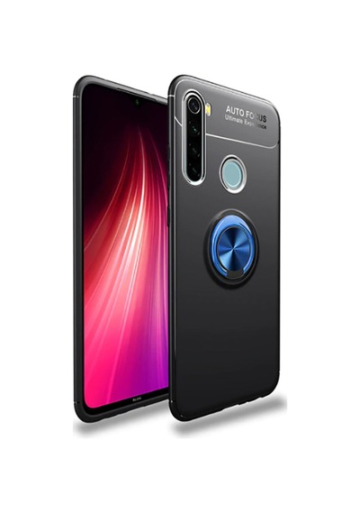 Xiaomi Redmi Note 8 Kılıf Zore Ravel Silikon Kapak Siyah-Mavi