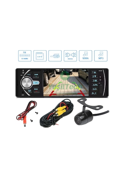 Exvol Araba Oto Teyp+Park Kamerası 4.1 İnc 4*60W Bluetoth-Usb-Aux