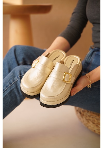 Kadın Dolgu Topuk Tokalı Comfort Terlik Libby 001