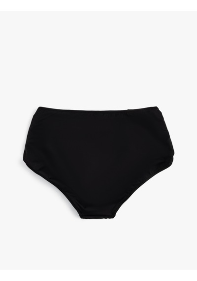 Koton Drape Detaylı Yüksek Bel Bikini Altı Siyah 5sak00010mm Siyah