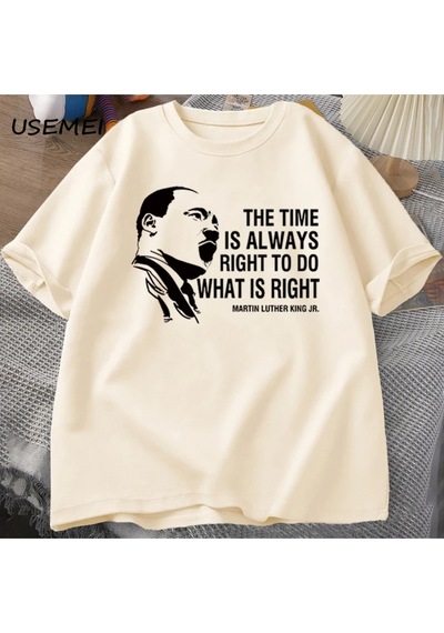 Flood Of Style Zaman Her Zaman Yapmak İçin Doğru T Shirt Erkekler Kadınlar Martin Lutherking T-shirt Mlk Boy Haki