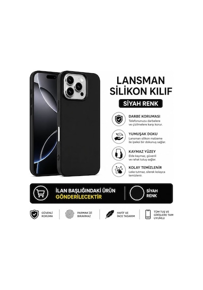 Samsung Galaxy J7 Pro Uyumlu Lansman Silikon Kılıf Siyah