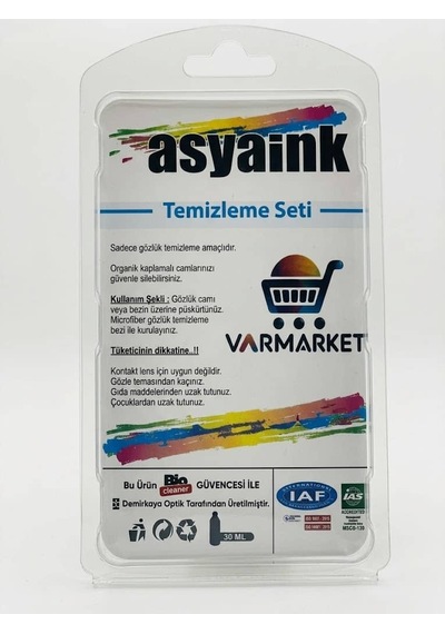 Asyaink Gözlük Temizleme Seti 30 Ml Sprey Ve Mikrofiber Bez