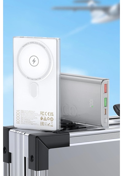 Hoco. Q22 Taurus 22.5w Pd 20w Magsafe Dijital Ekranlı Powerbank - Gri Gri