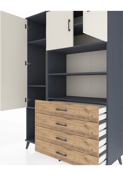Hyperion Dolap 7 Raflı 4 Çekmeceli 3 Kapaklı 132x44x195 Antrasit-aytaşı/çam Aytası/atlas Çam Hyperion Dolap 7 Raflı 4 Çekmeceli 3 Kapaklı 132x44x195 Antrasit-aytaşı/çam Aytası/atlas Çam