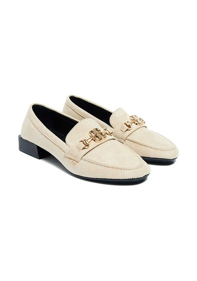 Bestello Tokalı Termoplastik Loafer 281-23090 Kadın Ayakkabı Bej Suet