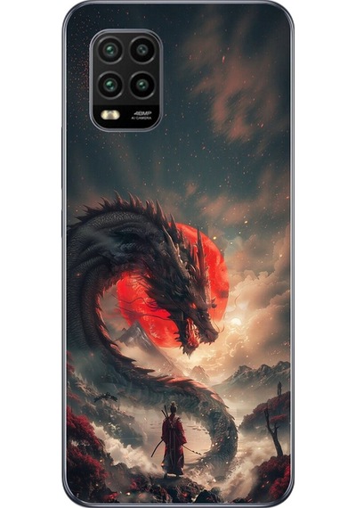 Xiaomi Mi 10 Lite Uyumlu Şeffaf Kılıf Samurai 3 Tasarımlı
