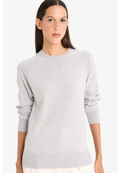 Defacto Relax Fit Bisiklet Yaka Basic Düz Triko Kazak I6913az25wngr456 Gri