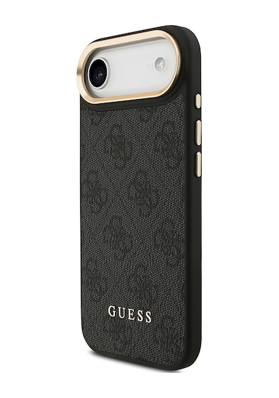 Apple Uyumlu iPhone 17 Air  Kılıf Guess Lisanslı M-safe Özellikli Askılı Ve 4g Logo Kartlıklı Kapak Siyah Siyah