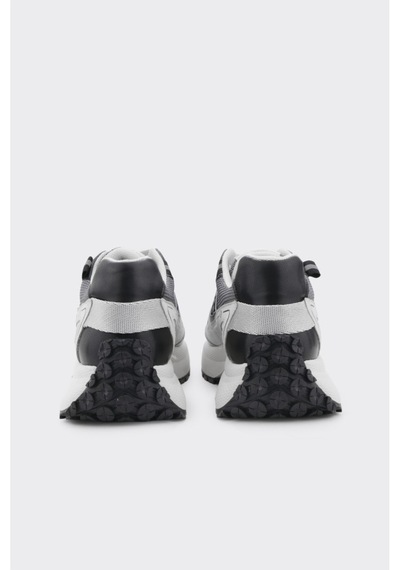 Derinet Yüksek Taban Kadın Sneaker Beyaz Gümüş Beyaz Gümüş