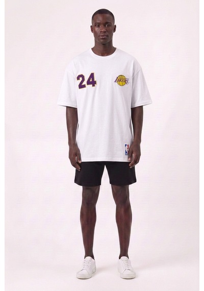 Blow Up Lakers 24 Beyaz Oversize Erkek T-shirt 11243 SİYAH