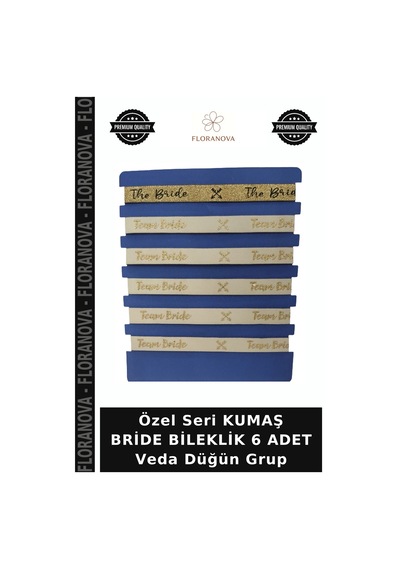Özel Seri Kumaş Bride Bileklik 6 Adet Veda Düğün Grup Yetişkin