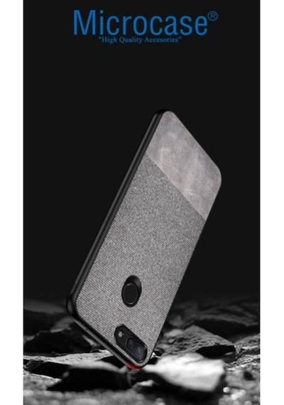 Microcase Xiaomi Mi 8 Lite Fabrik Serisi Kumas & Deri Desen Kilif 377777796