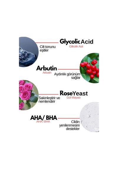 Rose Series Gül Mayası Bariyer Güçlendirici Aha Bha Glycolic Acid Tonik 200 Ml