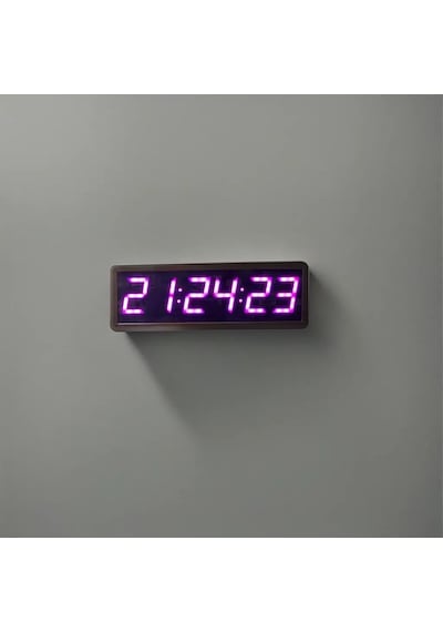Saniyeli Dijital Led Duvar Ve Masa Saati - Pembe Kasa Ölçüsü: 16x65 Cm