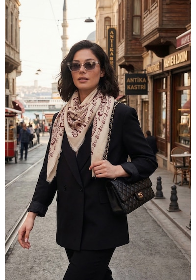 Lela Bayan Şal 6941400 Bordo