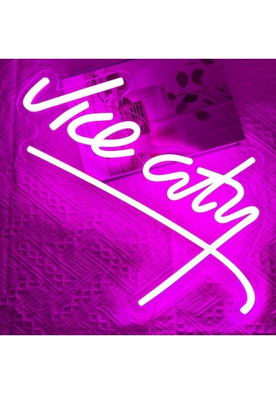 Pıloyınde Gta Neon Tabela, Vice City Neon Tabela, Gta Led Levha, Oyun Dekorasyonu, Duvar Dekorasyonu, Oyun Odası İçin Diğer