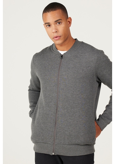 AC&Co / Altınyıldız Classics Erkek Antrasıt Melanj Standart Fit Normal Kesim İçi Polarlı Kolej Yaka Pamuklu Sweatshirt Ceket Antrasit Melanj AC&Co / Altınyıldız Classics Erkek Antrasıt Melanj Standart Fit Normal Kesim İçi Polarlı Kolej Yaka Pamuklu Sweatshirt Ceket Antrasit Melanj
