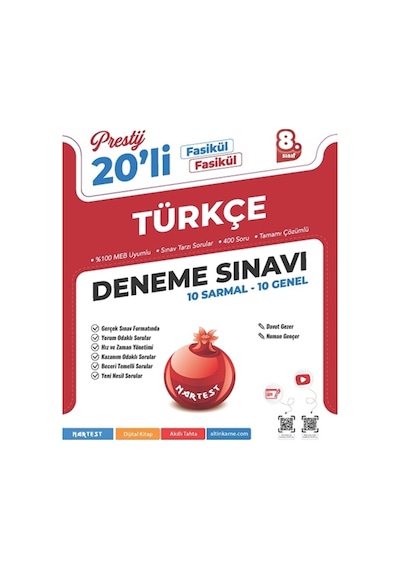 Nartest 8. Sınıf Tüm Dersler Haftalık Genel Denemeler