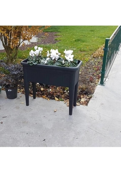 Omnipazar So-ab03 Dekoratif Ayaklı Bahçe Yetiştirme Saksı 60 Litre No 3 Antrasit 116