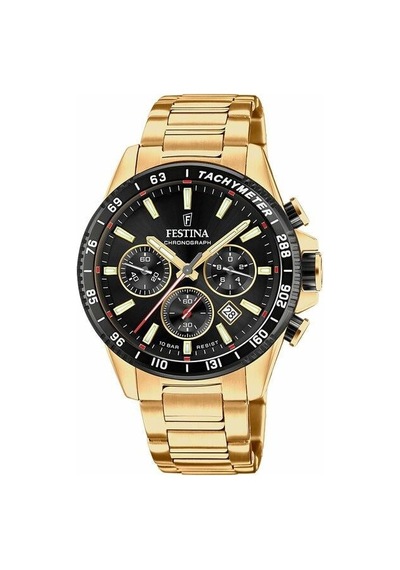 Festına F20634/5 Tımeless Chronograph Erkek Kol Saati Altın