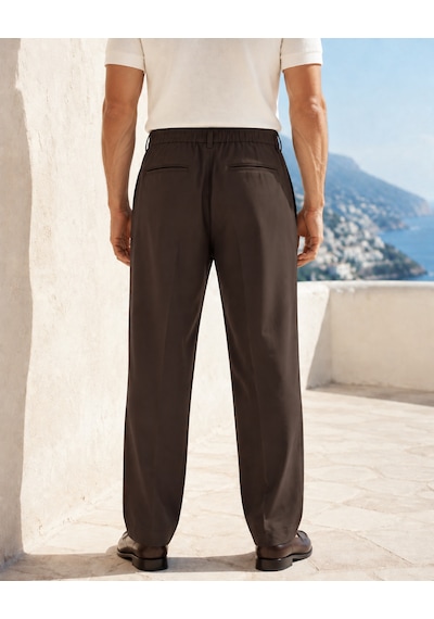Danger Erkek Baggy Fit Pileli Kumaş Pantolon Kahverengi 0172dngr