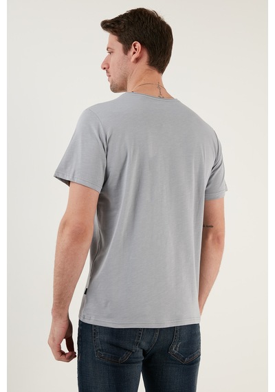 Buratti Bisiklet Yaka % 100 Pamuk Regular Fit Basic Erkek T Shirt 59020001 Açık Gri