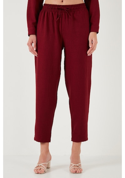 Lela Keten Karışımlı Regular Fit Lastikli Bel Uzun Kollu Alt Üst Bayan Takım 6696622 Bordo Lela Keten Karışımlı Regular Fit Lastikli Bel Uzun Kollu Alt Üst Bayan Takım 6696622 Bordo