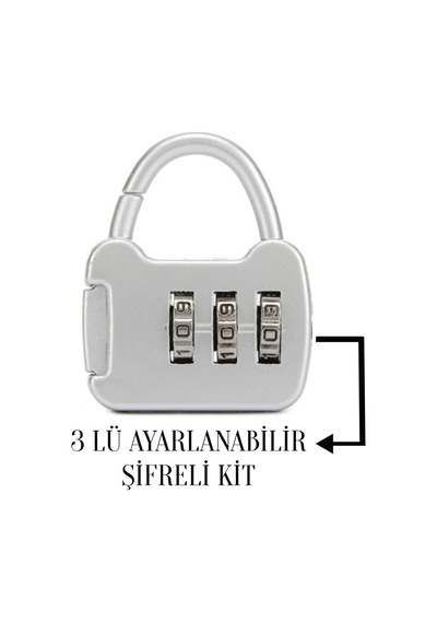 Valiz Şifreli Kilit Ayarlanabilir Askılı 8683255012565 Gri