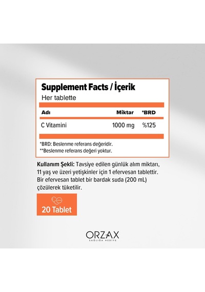 Efervit Vitamin C 1000 Mg 20 Eff Tablet 4 Paketi