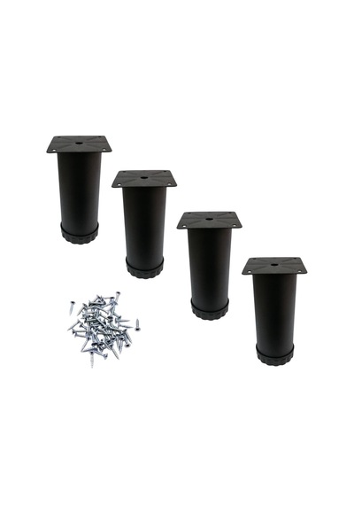 Tablalı Metal Baza Kanepe Dolap Tezgah Mobilya Baza Ayağı Siyah 12 Cm 4 Adet Siyah Diğer