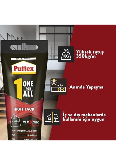 One For All High Tack, Yüksek Kaliteli Montaj Yapıştırıcısı, Tüm Yüzeyler İçin Güçlü Yapıştırıcı, Prof Diğer