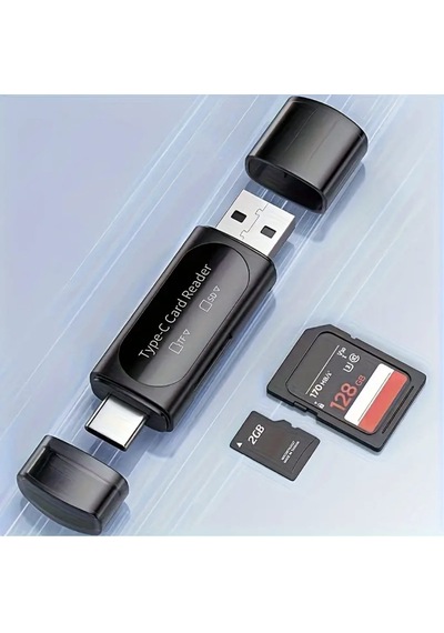 E-kervan 4'ü 1 Arada Kart Okuyucu Type-c Ve Usb Çift Protokol Mikro Sd/tf Hafıza Kartı Kart Okuyucu