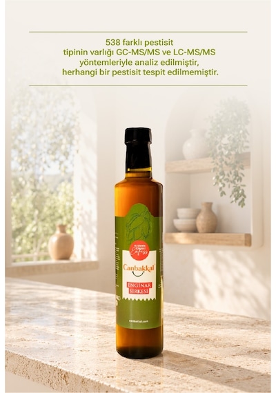 Canbakkal Enginar Sirkesi Fermente Sebze Sirkesi Pestisit Analizli 500 ML