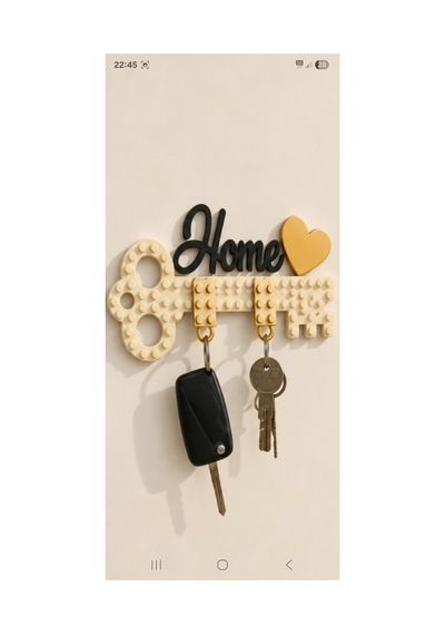 Home Yazılı Kalpli Anahtarlık Şeklinde Anahtarlık Lego Tarzı 3 Cep Anahtarligi Dahil Krem Krem