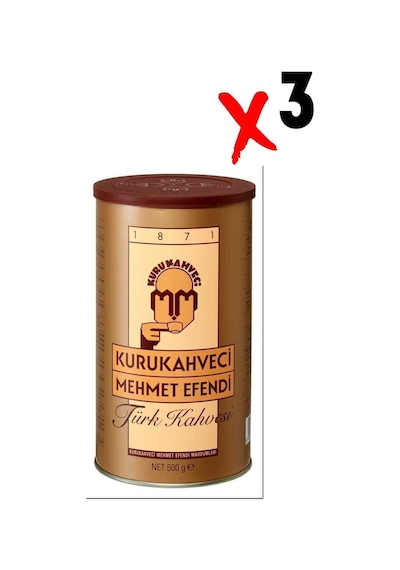 Kurukahveci Mehmet Efendi Türk Kahvesi Teneke 500 Gr X 3 Adet