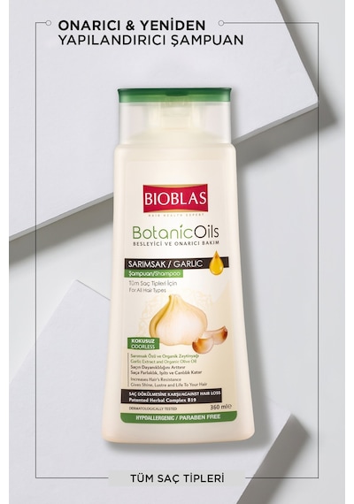 2 Adet Bioblas Şampuan Botanic Oils 360 Ml Sarımsak Özlü