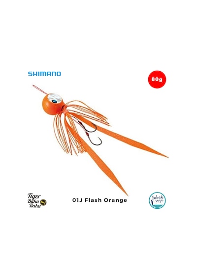 Shimano Engetsu Tiger Baku Baku Tai Rubber Jig 80gr 01j Flash Orange