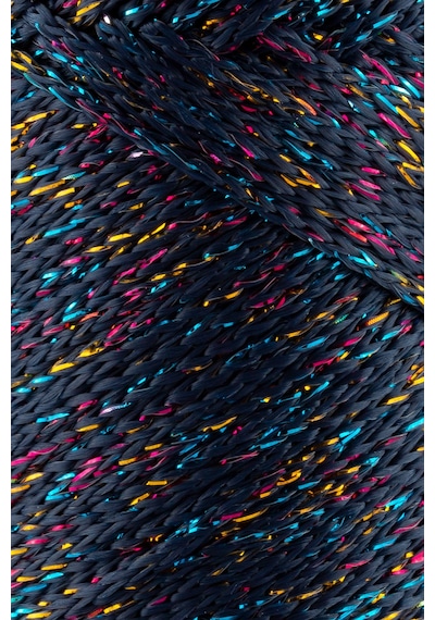 Multi Sparkle Simli Çok Renkli İp 100 Gr Polyester Makrome İpi Lacivert 1,5 Mm - 150 M