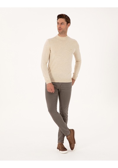 Pierre Cardin Erkek Krem Melanj Kazak /triko 50314188-vr159 Krem Melanj