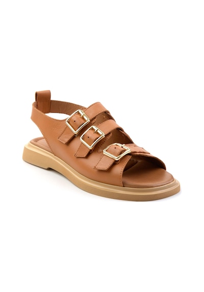 Bambi Taba Leather Kadın Sandalet K05359032403 Taba