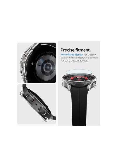 Galaxy Watch 5 Pro 45mm İle Uyumlu Ekran Koruyuculu Kılıf Thin Fit + Glas.tr Slim Hd Crystal Clear - Acs05400 Çok Renkli