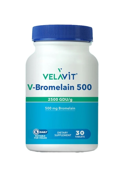 Velavit V-Bromelain 500 Bromelain İçeren Takviye Edici Gıda 30 Tablet